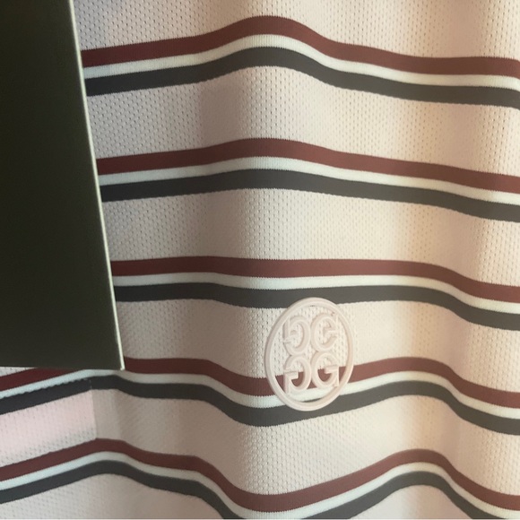 $120 XXL G Fore Polo Golf Shirt Pink Blue Navy Stripe 2XL NWT G4 Blush Mens - Picture 4 of 5